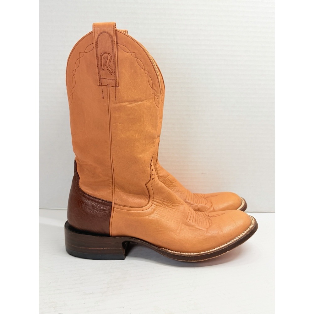 Rod‎ Patrick P101 Handmade Cowboy Boots Mens 9A Tan Brown Leather Western
